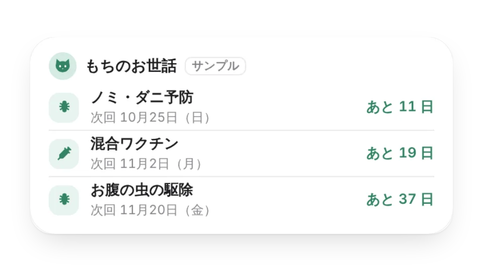 ウィジェットのサムネイル